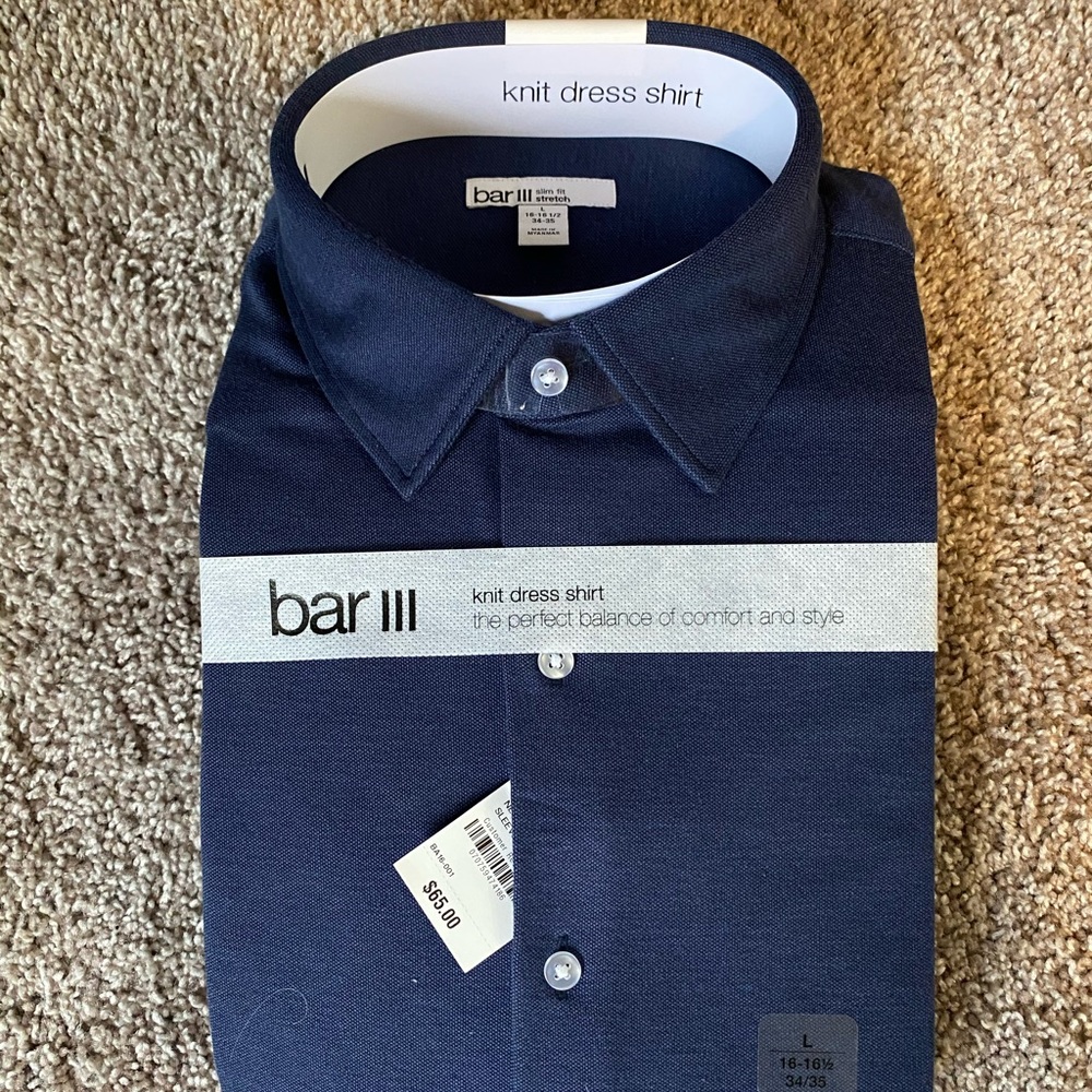 Bar III Men's Slim-Fit Stretch Dress Shirt - L